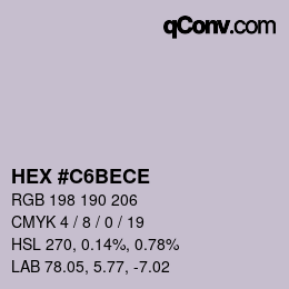 Color code: HEX #C6BECE | qconv.com