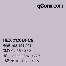 Color code: HEX #C6BFC9 | qconv.com