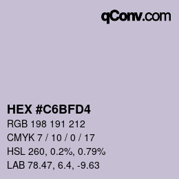 Color code: HEX #C6BFD4 | qconv.com
