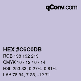 Color code: HEX #C6C0DB | qconv.com