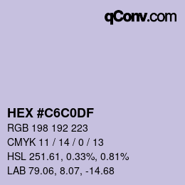Color code: HEX #C6C0DF | qconv.com