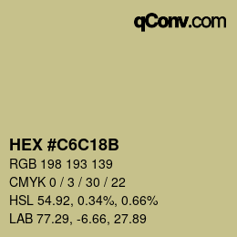 カラーコード: HEX #C6C18B | qconv.com