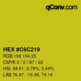 颜色代码: HEX #C6C219 | qconv.com