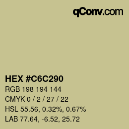 Código de color: HEX #C6C290 | qconv.com