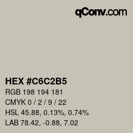 Color code: HEX #C6C2B5 | qconv.com