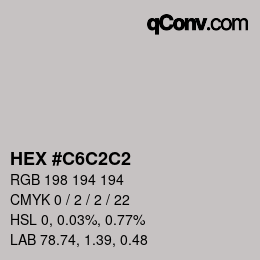 Color code: HEX #C6C2C2 | qconv.com