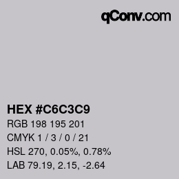 Color code: HEX #C6C3C9 | qconv.com