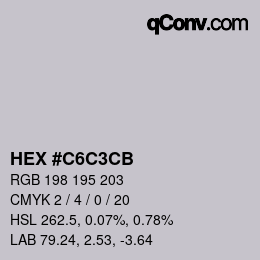カラーコード: HEX #C6C3CB | qconv.com
