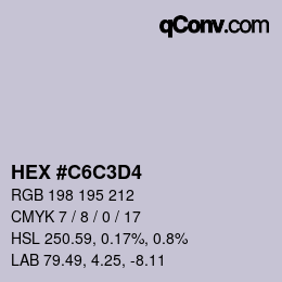 カラーコード: HEX #C6C3D4 | qconv.com