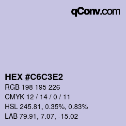 Color code: HEX #C6C3E2 | qconv.com