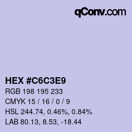 Color code: HEX #C6C3E9 | qconv.com