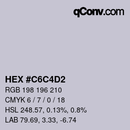 カラーコード: HEX #C6C4D2 | qconv.com