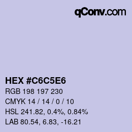 Color code: HEX #C6C5E6 | qconv.com