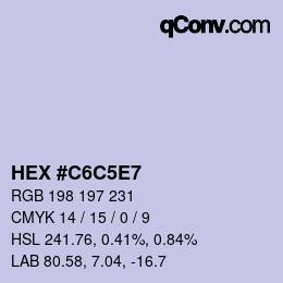 Color code: HEX #C6C5E7 | qconv.com