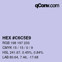 Color code: HEX #C6C5E9 | qconv.com