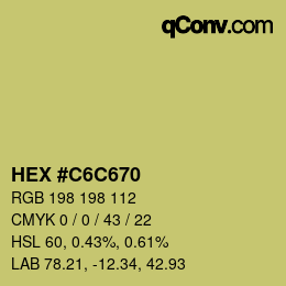 カラーコード: HEX #C6C670 | qconv.com