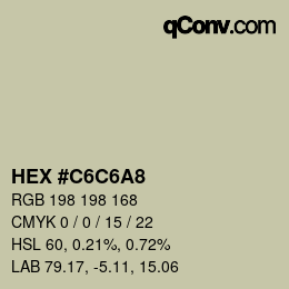 カラーコード: HEX #C6C6A8 | qconv.com