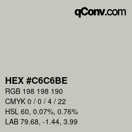 Color code: HEX #C6C6BE | qconv.com