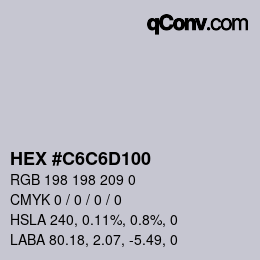 Color code: HEX #C6C6D100 | qconv.com