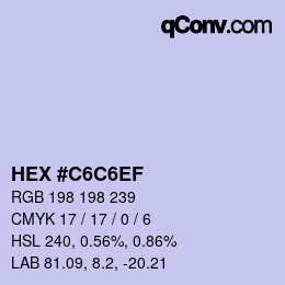 Farbcode: HEX #C6C6EF | qconv.com