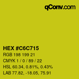 颜色代码: HEX #C6C715 | qconv.com
