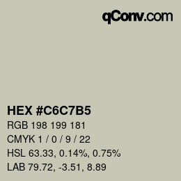 カラーコード: HEX #C6C7B5 | qconv.com