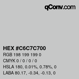 Color code: HEX #C6C7C700 | qconv.com