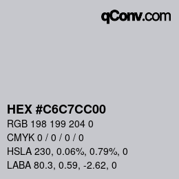 Color code: HEX #C6C7CC00 | qconv.com