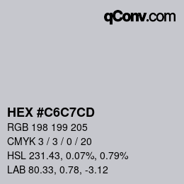 Farbcode: HEX #C6C7CD | qconv.com