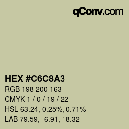 Farbcode: HEX #C6C8A3 | qconv.com