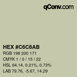 カラーコード: HEX #C6C8AB | qconv.com