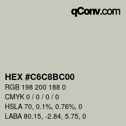 Color code: HEX #C6C8BC00 | qconv.com