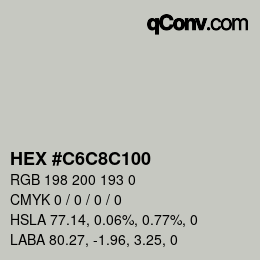 Farbcode: HEX #C6C8C100 | qconv.com