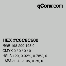 Color code: HEX #C6C8C600 | qconv.com