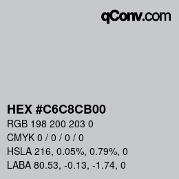 Color code: HEX #C6C8CB00 | qconv.com