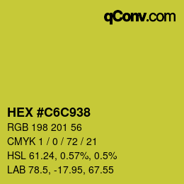 颜色代码: HEX #C6C938 | qconv.com