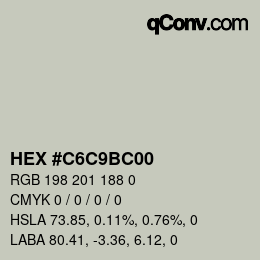 Color code: HEX #C6C9BC00 | qconv.com