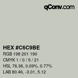 カラーコード: HEX #C6C9BE | qconv.com