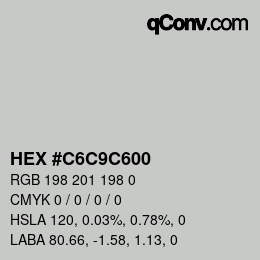 Color code: HEX #C6C9C600 | qconv.com