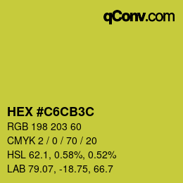 Color code: HEX #C6CB3C | qconv.com