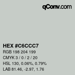 Color code: HEX #C6CCC7 | qconv.com