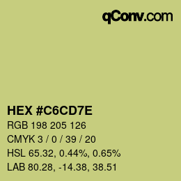 Farbcode: HEX #C6CD7E | qconv.com