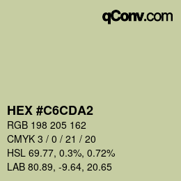 カラーコード: HEX #C6CDA2 | qconv.com