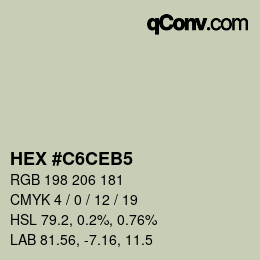 颜色代码: HEX #C6CEB5 | qconv.com