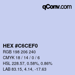 カラーコード: HEX #C6CEF0 | qconv.com