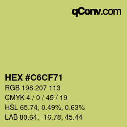 カラーコード: HEX #C6CF71 | qconv.com