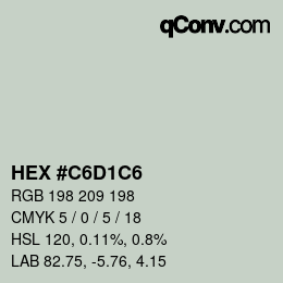 Code couleur: HEX #C6D1C6 | qconv.com