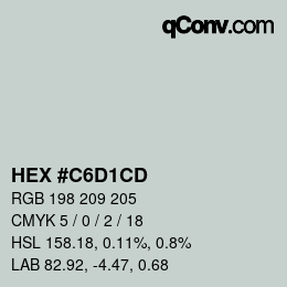 Color code: HEX #C6D1CD | qconv.com