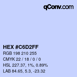 Color code: HEX #C6D2FF | qconv.com