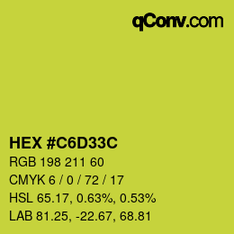 Farbcode: HEX #C6D33C | qconv.com